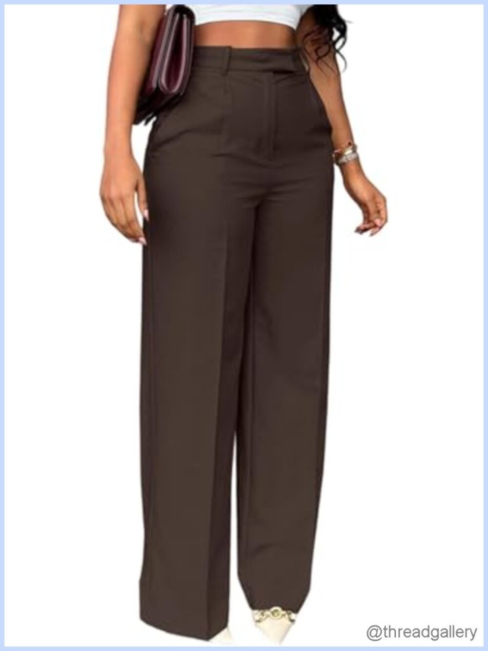 High Waisted Wide Leg Business Casual Dress Pants Slacks